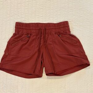 Zella Women's Athletic Shorts in Rust Red